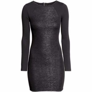 H&M Black Snakeskin-print dress